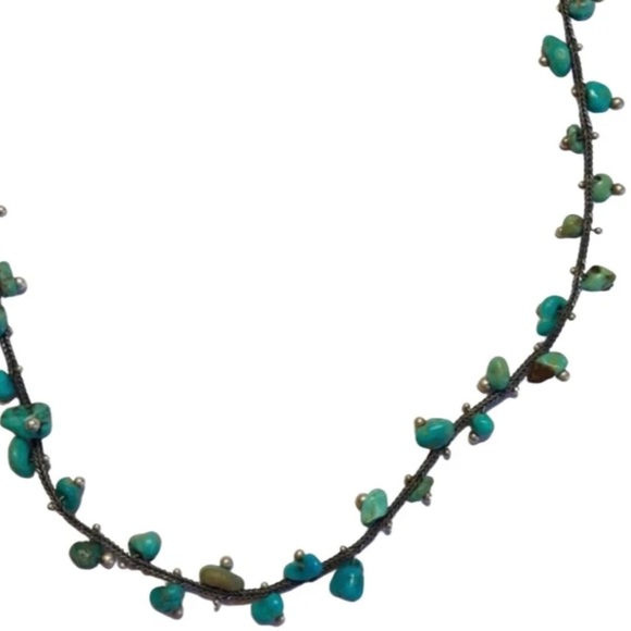 Twist Turquoise & Sterling Silver Necklace! - Picture 5 of 7